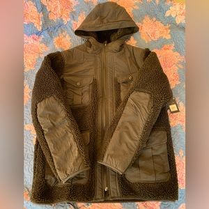 Lucky Brand Coat - Mens - Zip Up W/ Hood - Nylon, Poly, Acrylic ( Size Medium)